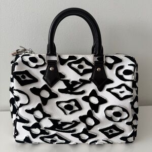 LOUIS VUITTON x URS FISCHER Speedy Bandouliere 25 Tufted Canvas Bag Handbag
